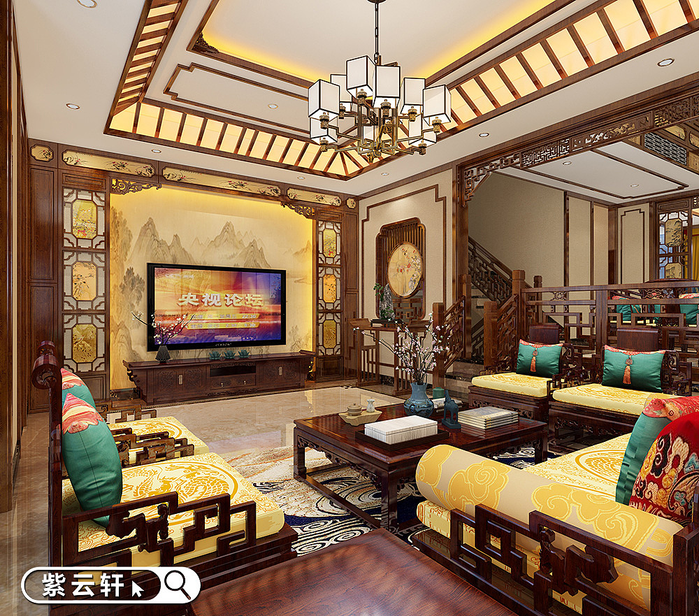 古田中式家庭装修设计原木风格回归自然（图ZMzM0NDUxMDE2） - 家装设计 - 站酷设计师紫云轩中式原创素材 - 站酷ZCOOL