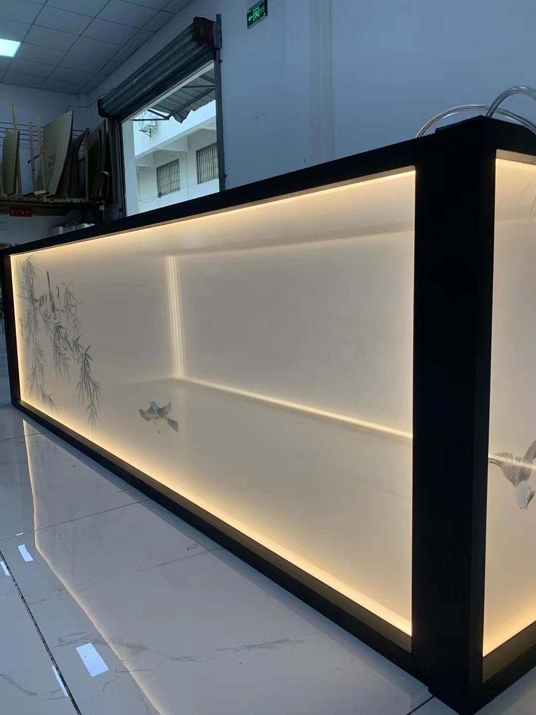 天花吊顶应用发光纱画艺术屏效果出奇的绝了