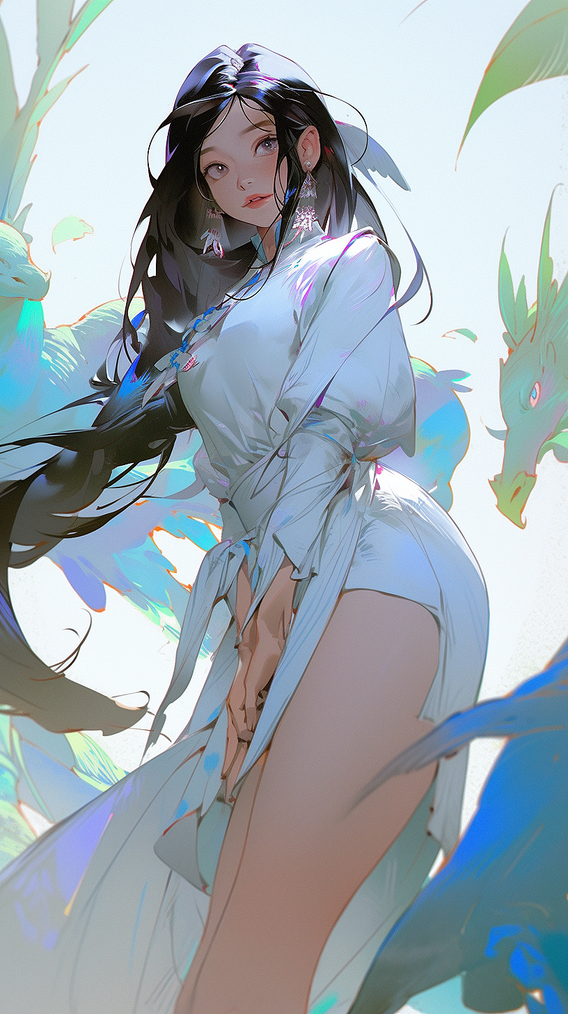 插画动漫ai绘画美少女可爱女孩插画