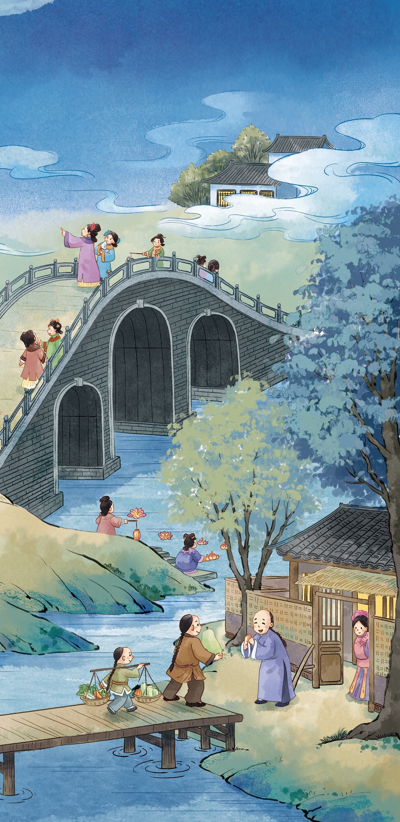 宫里过中秋（图ZMzE1MzE4Mjky） - 儿童插画 - 站酷设计师左森插画工作室原创素材 - 站酷ZCOOL