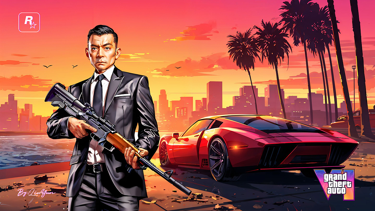 我花了3天,用AI制作了一套GTA6壁纸!(图ZMzU3MDIxMTg4) - AI作品 - 站酷设计师黄彬AIGC原创素材 - 站酷ZCOOL