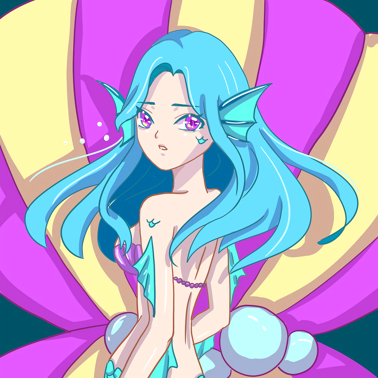 碧海人鱼（图ZMzIxODI3MjUy） - 艺术插画 - 站酷设计师小阿绯原创素材 - 站酷ZCOOL