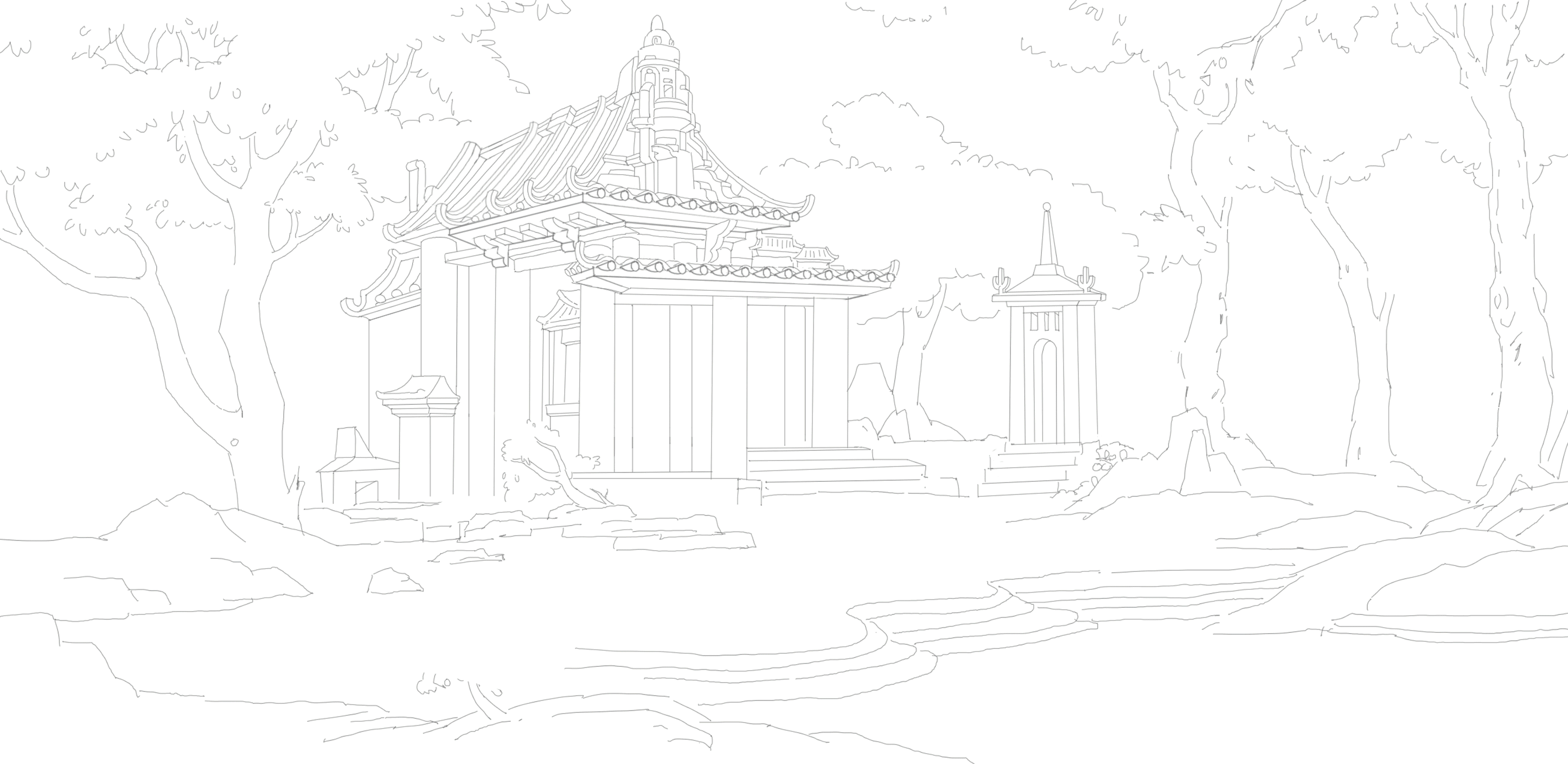 林中古寺（图ZMzExNjQyODA0） - 创作习作 - 站酷设计师一山土原创素材 - 站酷ZCOOL