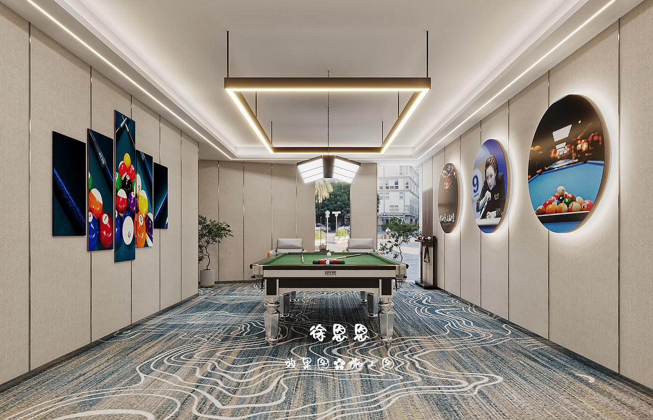 引领装修界时尚潮流，台球厅设计案例欣赏