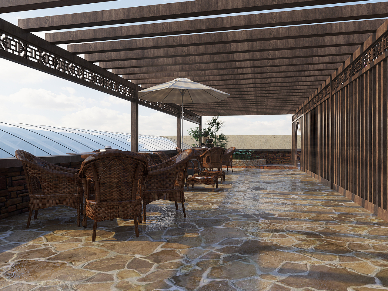 民宿景观庭院（图ZMjk3OTI2Nzg0） - 景观设计 - 站酷设计师轩晨空间表现原创素材 - 站酷ZCOOL