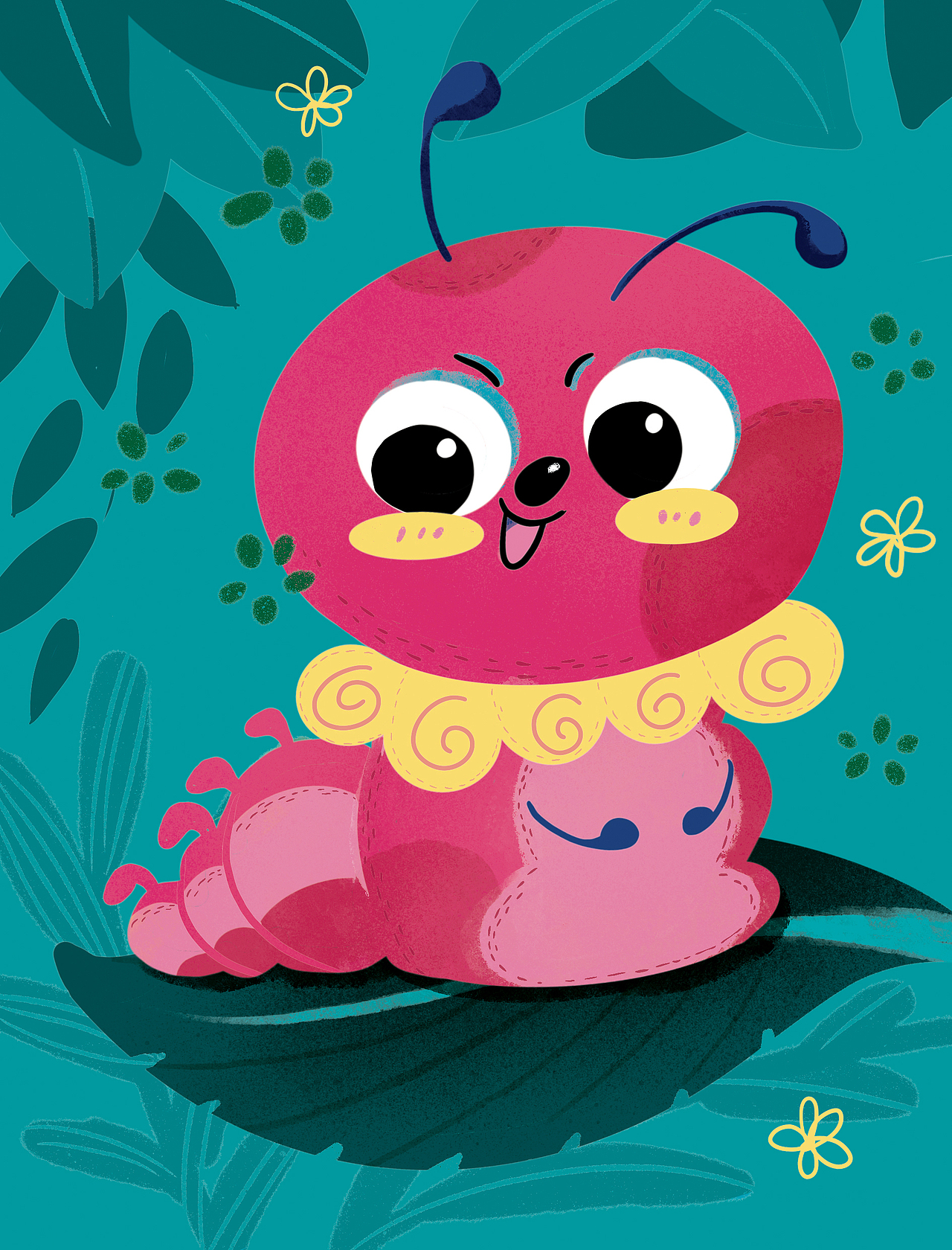 儿童插画儿童拼图-动物大头贴