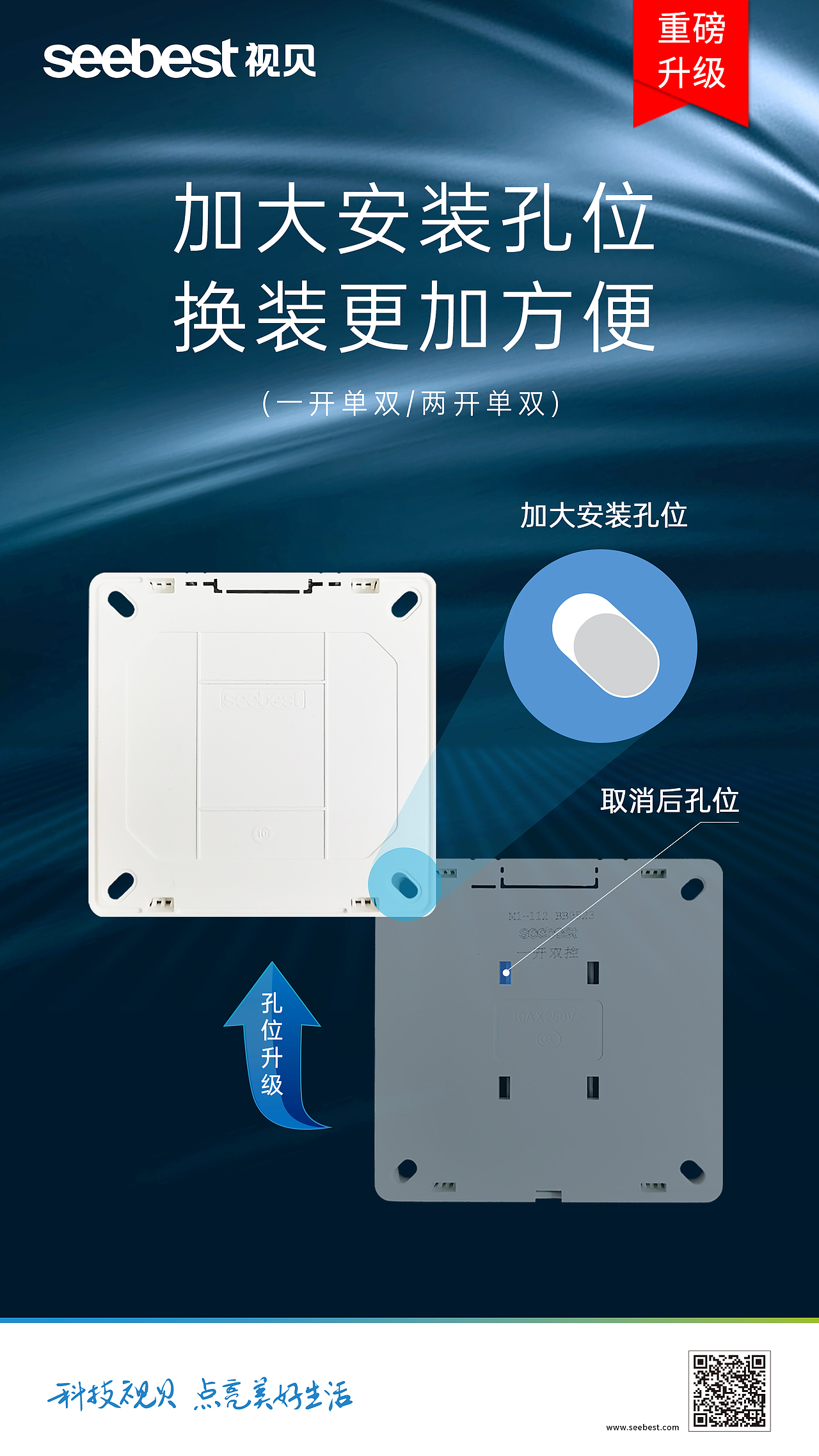 电工墙壁开关产品升级海报