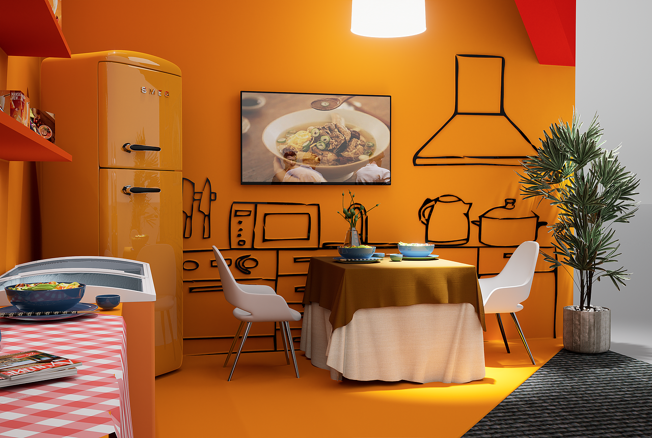 预制食品展展台设计（图ZMzI0NjAwNjky） - 展陈设计 - 站酷设计师wang__song原创素材 - 站酷ZCOOL