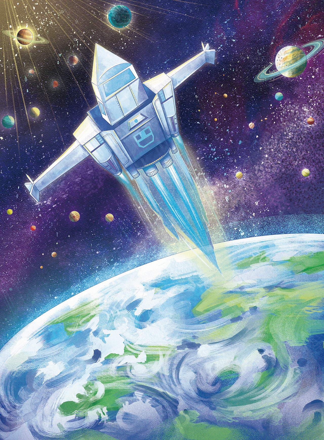 商稿绘本—探索星空（图ZMzQ0NjA4NDAw） - 绘本 - 站酷设计师酒藜子原创素材 - 站酷ZCOOL
