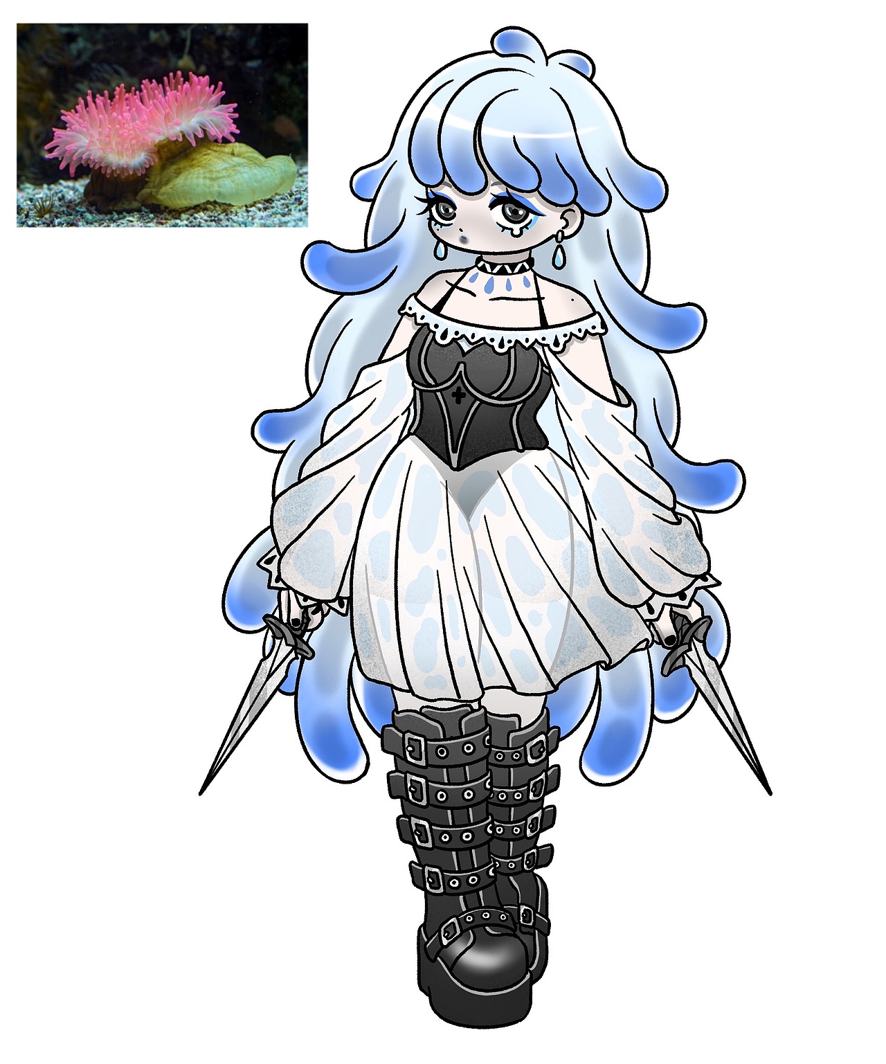 蓝色魔女人物设计