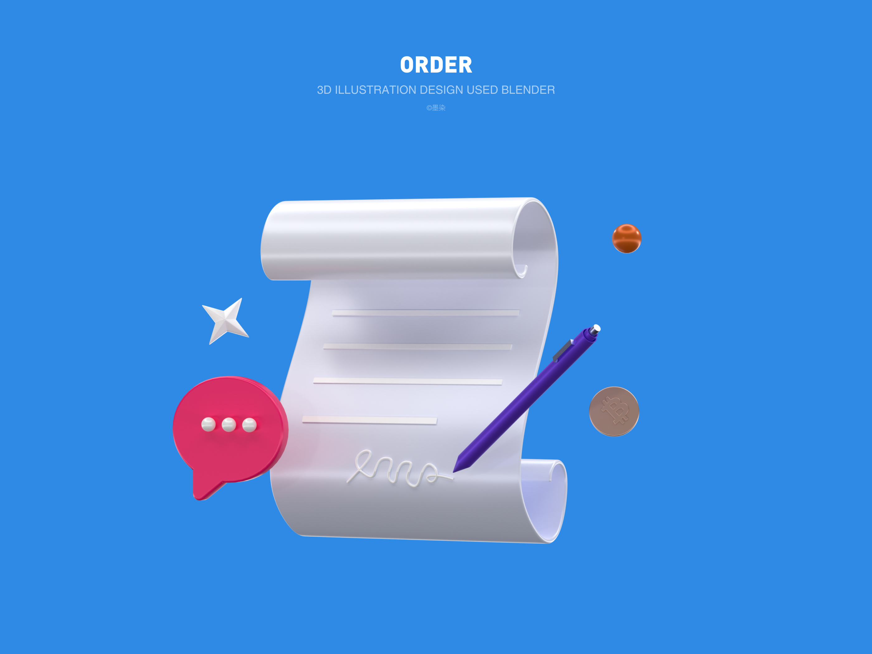 当UI遇到Blender | 3D插画设计（图ZMzQxNTkwMTM2） - 其他UI - 站酷设计师墨染ART原创素材 - 站酷ZCOOL