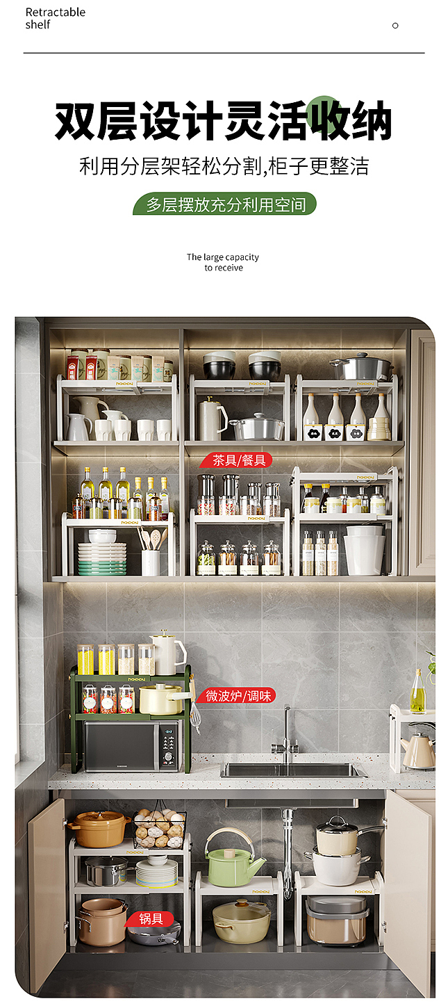 多功能伸缩置物架 | 电商详情页 设计（图ZMzIyMjMzNzE2） - 电商 - 站酷设计师小吴视觉设计原创素材 - 站酷ZCOOL