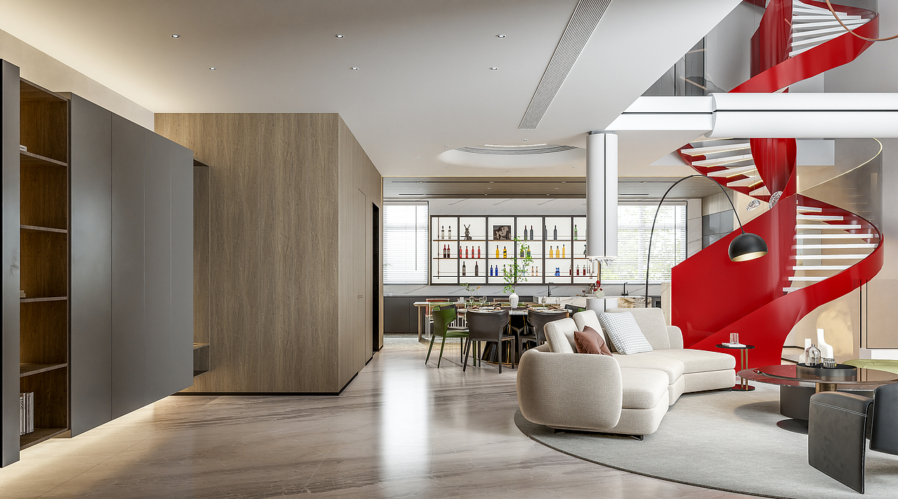 孟州复式效果图（图ZMzYwNzU5NzI4） - 家装设计 - 站酷设计师李工起床画图原创素材 - 站酷ZCOOL