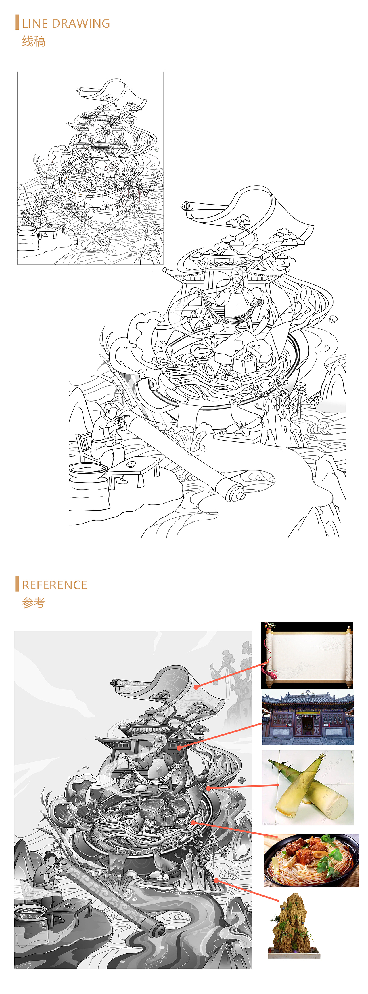 美食系列插画-特色牛肉面