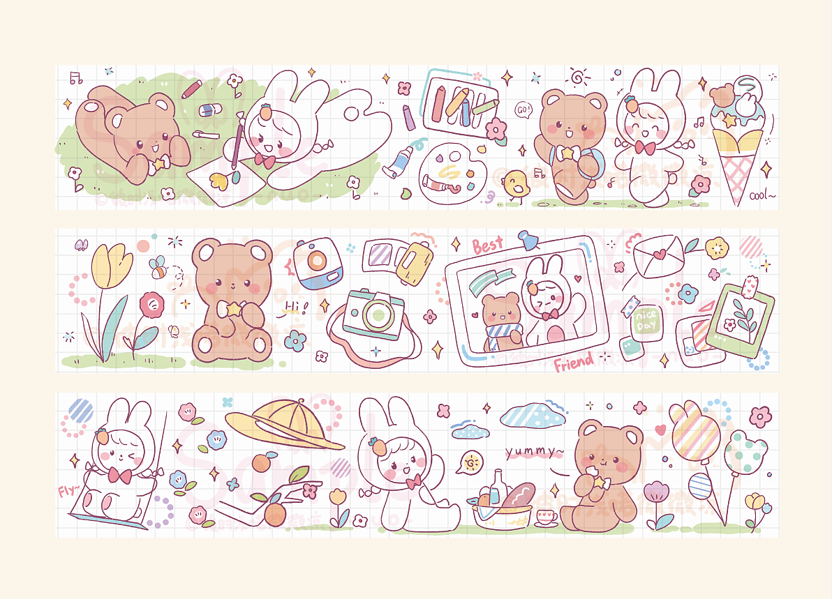 是之前畫的鹽系膠帶稿呀（圖ZMzA1MDkwNjc2） - 藝術(shù)插畫 - 站酷設(shè)計(jì)師彼時(shí)淺喏微微涼原創(chuàng)素材 - 站酷ZCOOL