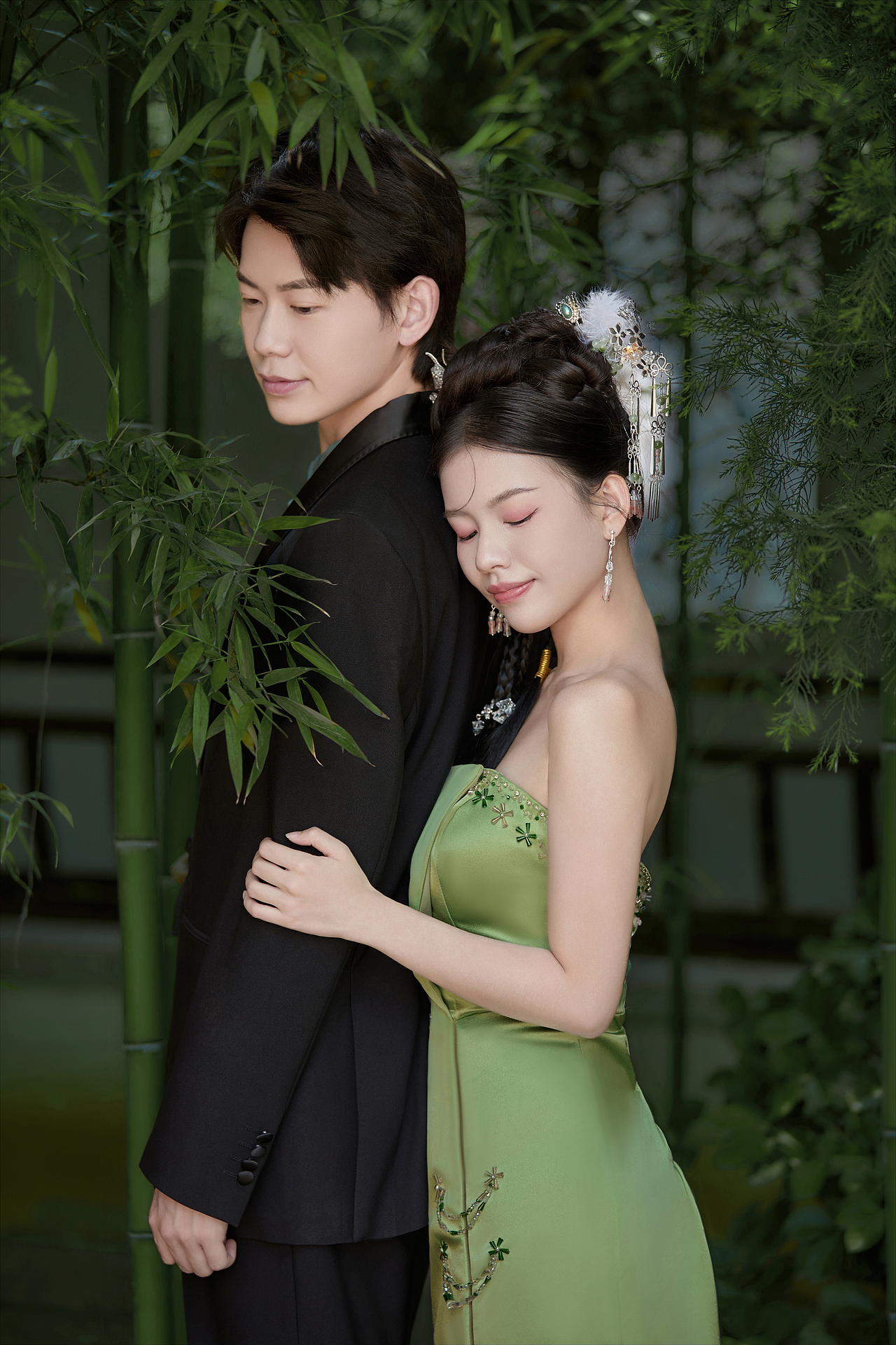 中式园林旗袍婚纱修图