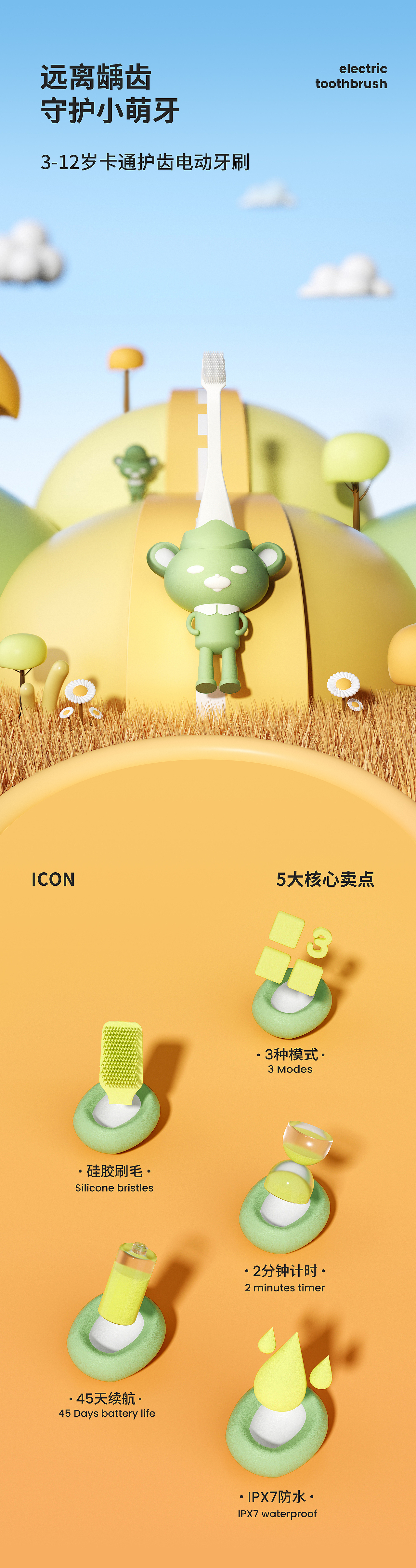 儿童电动牙刷（图ZMjk5Njc4OTky） - 电商 - 站酷设计师青博原创素材 - 站酷ZCOOL
