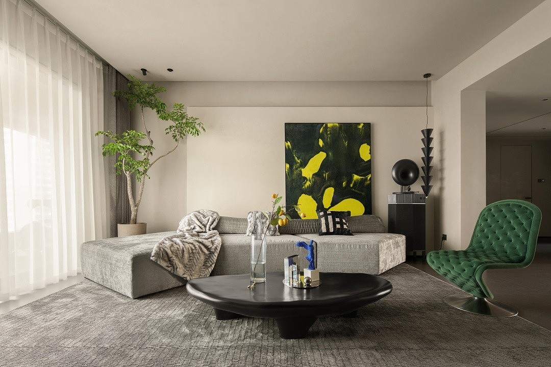 现代风格客餐厅（图ZMzM2ODI4Nzgw） - 家装设计 - 站酷设计师效果图小芳原创素材 - 站酷ZCOOL