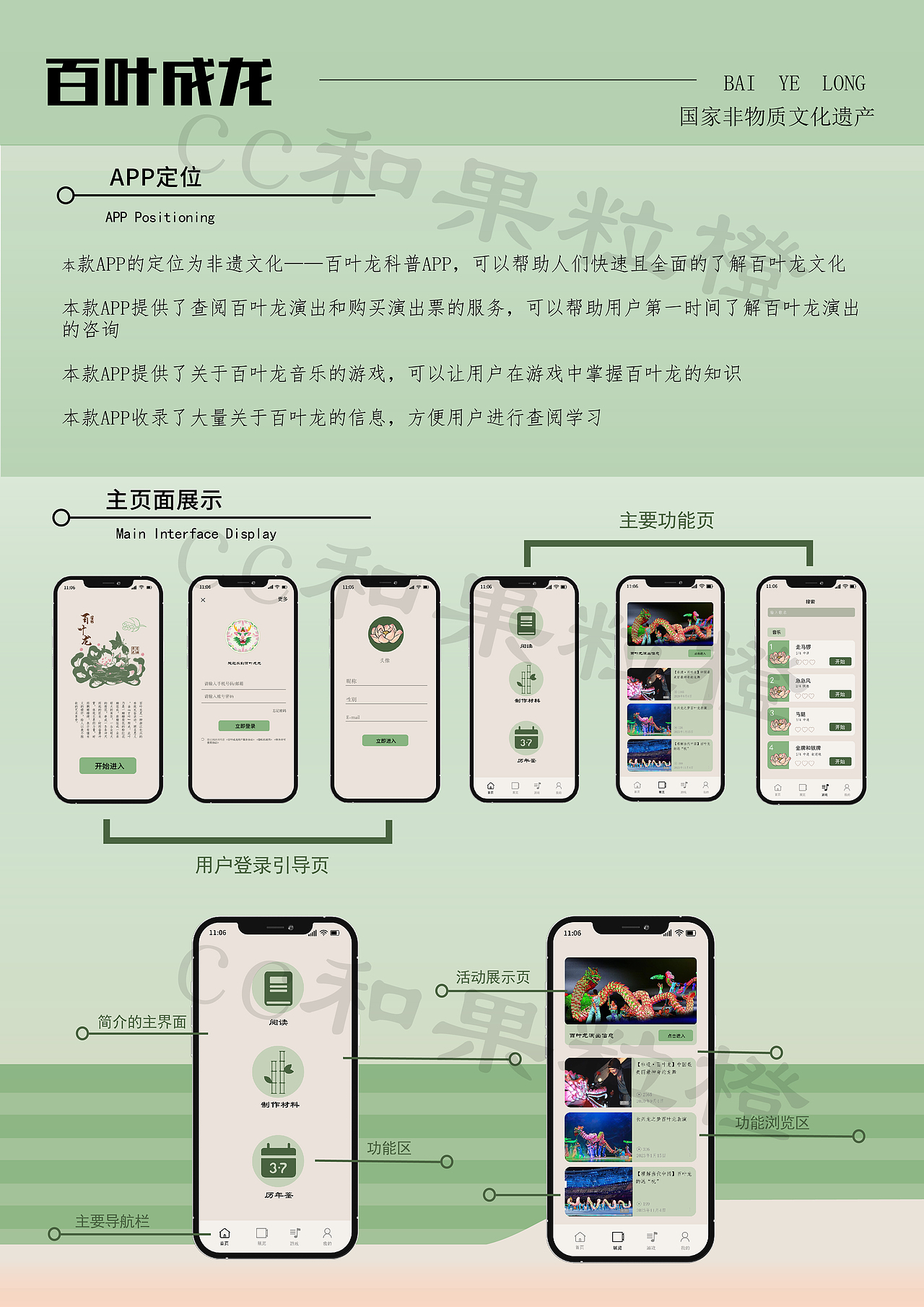 百叶成龙—传统非遗文化APP界面设计（图ZMzcwNzAyMDk2） - APP界面 - 站酷设计师cc和果粒橙原创素材 - 站酷ZCOOL