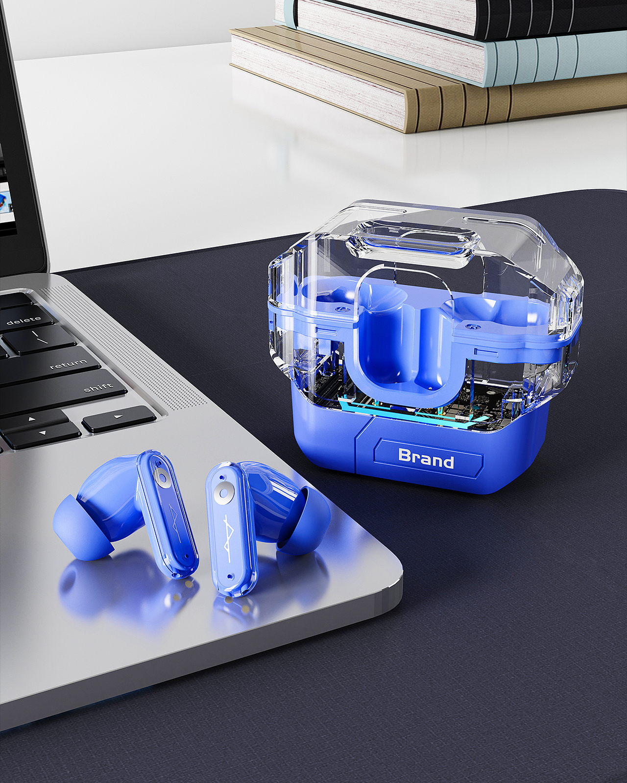 透明机甲蓝牙耳机