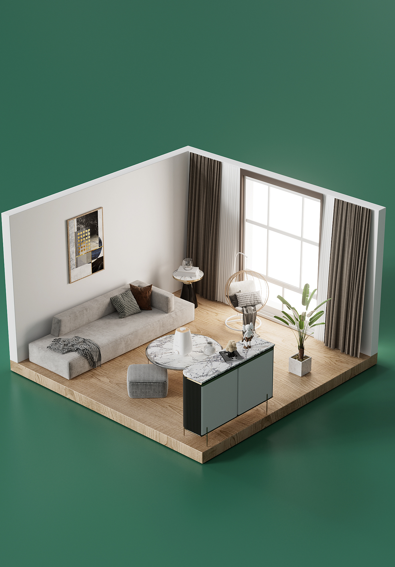 【产品渲染-加湿器场景】