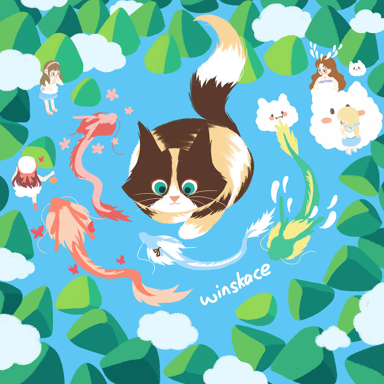 绘本插画——《我亲爱的猫小姐》8（图ZMzA0Njc3OTY4） - 创作习作 - 站酷设计师云汜_winskace原创素材 - 站酷ZCOOL