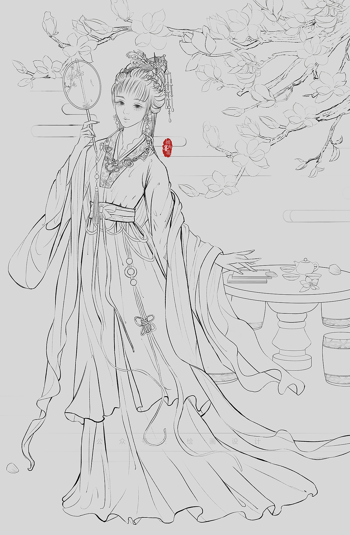 红楼梦"薛宝钗"同人插画