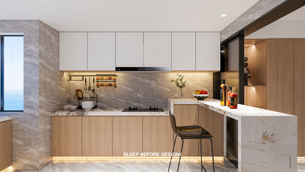 室内设计 | 别墅客餐厅卧室 | 现代/侘寂| SU+ENSCAPE