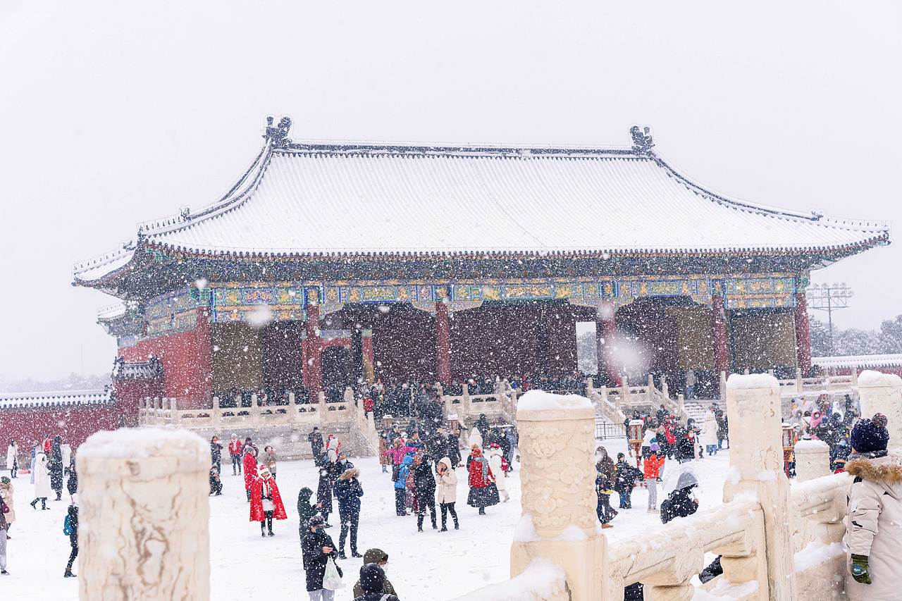 天坛大雪