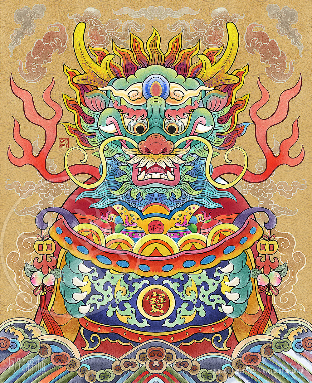 装饰画系列-Vol.16 [月光森林]（图ZMzY0OTUxNzA0） - 商业插画 - 站酷设计师春和绘原创素材 - 站酷ZCOOL