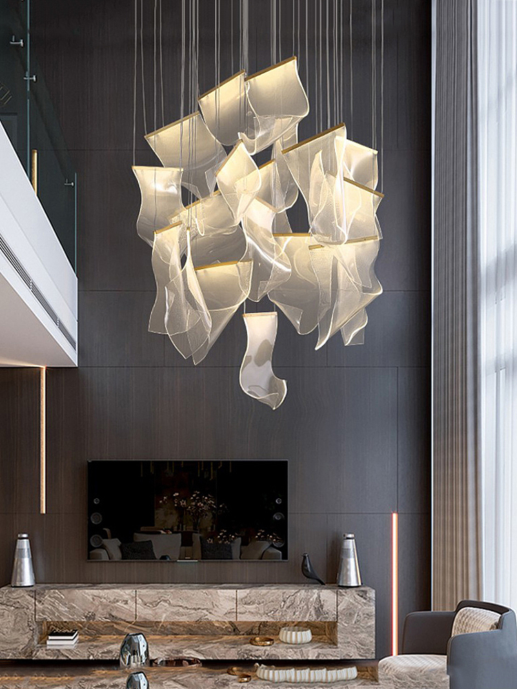 商业空间大堂大厅天花吊顶装饰创意艺术发光吊饰夏桐厂