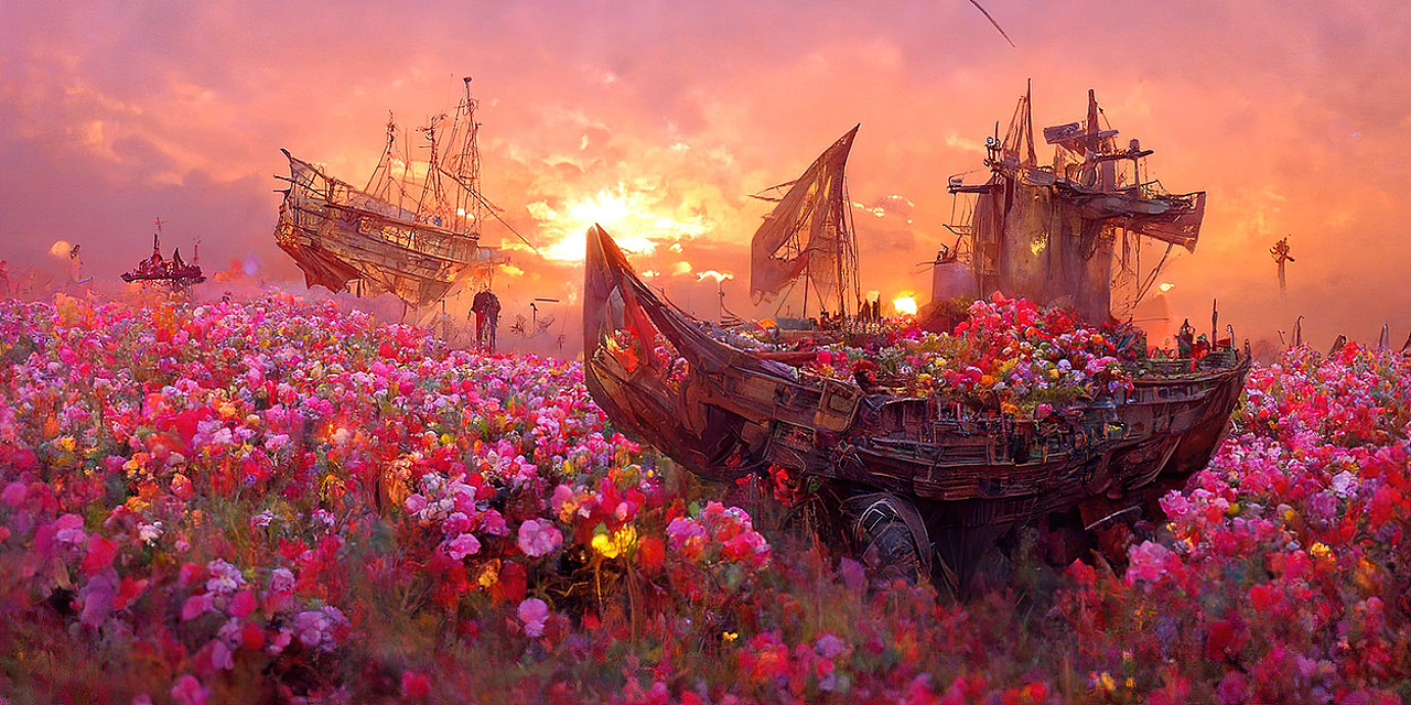 花海之舟（图ZMzA3ODk3NzAw） - 概念设定 - 站酷设计师x1ao4原创素材 - 站酷ZCOOL