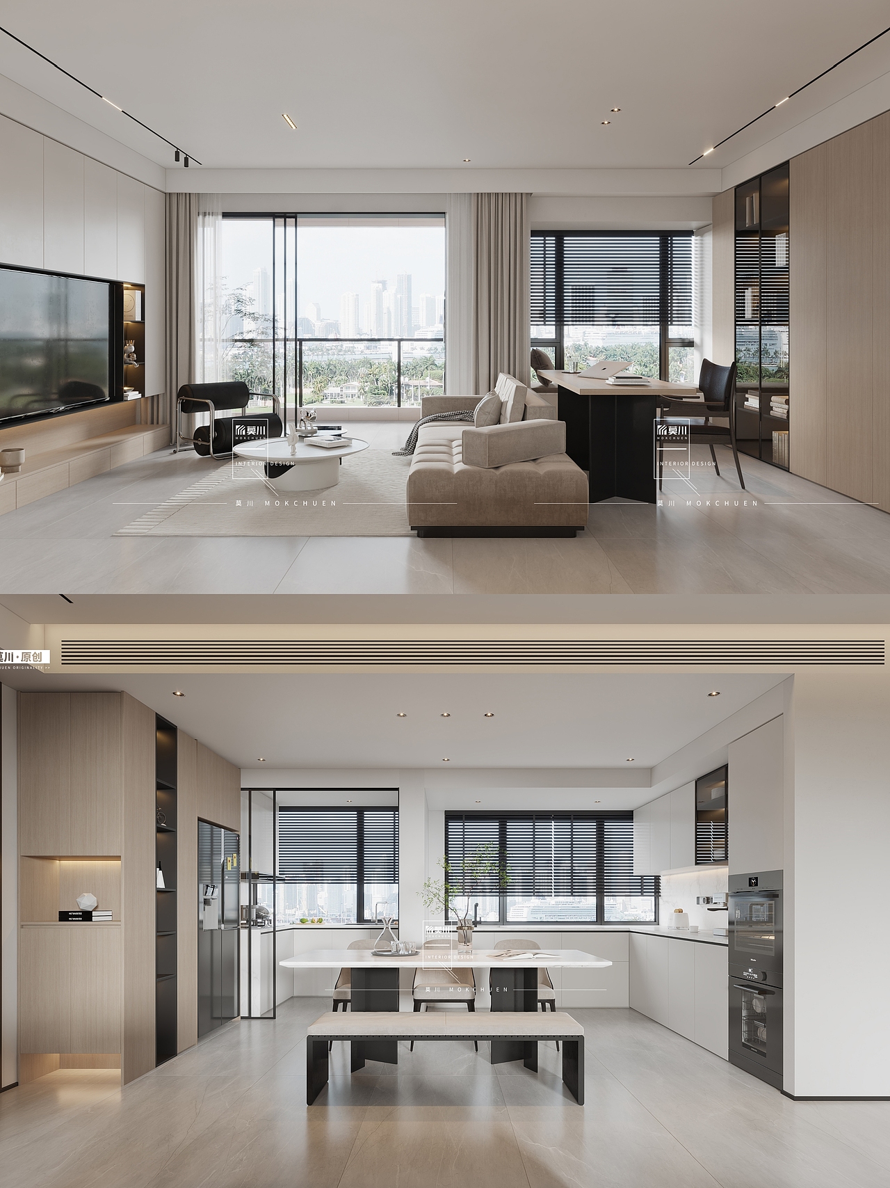 尖岗山壹号花园丨111㎡山景住宅，简约很开阔！（图ZMzE2OTg2OTQ0） - 家装设计 - 站酷设计师莫川建筑空间设计原创素材 - 站酷ZCOOL