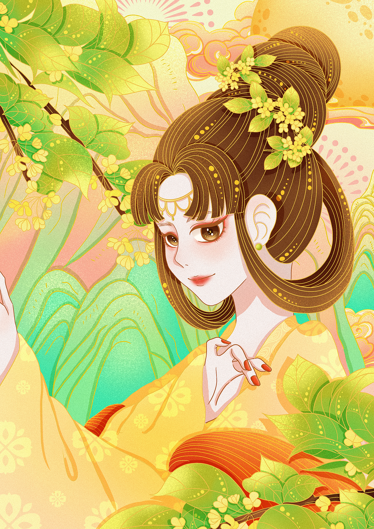 十二花神國朝風(fēng)插畫——荷花、牡丹、桂花、桃花（圖ZMzYyNDM3OTQ4） - 創(chuàng)作習(xí)作 - 站酷設(shè)計(jì)師這是NAKO原創(chuàng)素材 - 站酷ZCOOL