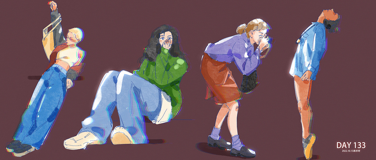 【人物隔日涂】101-172（图ZMzI2OTg4NzM2） - 创作习作 - 站酷设计师黑羊呀原创素材 - 站酷ZCOOL