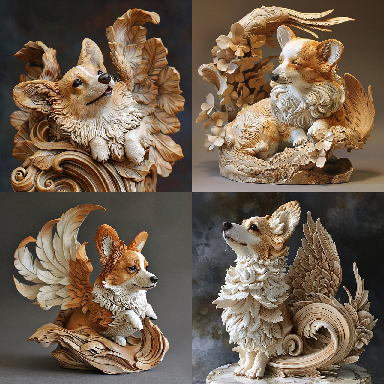 midjourney+柯基天使实验图