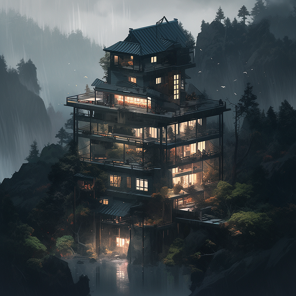 奢华金色系机器时代悬崖别墅