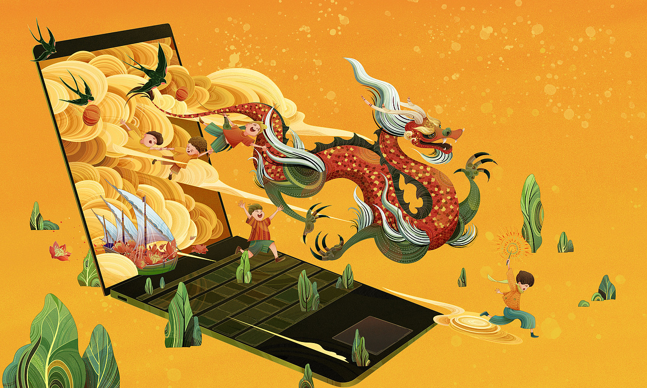 龙年插画（图ZMzUxNzcyMzEy） - 商业插画 - 站酷设计师司徒罗杰原创素材 - 站酷ZCOOL