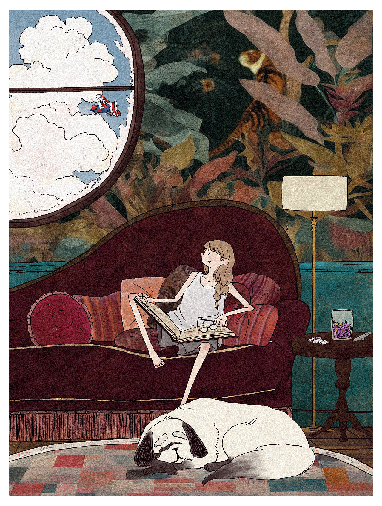 女孩&老狗的午后悠闲time（图ZMzQxNTkzNzMy） - 创作习作 - 站酷设计师大慢狐狸_肆肆肆原创素材 - 站酷ZCOOL