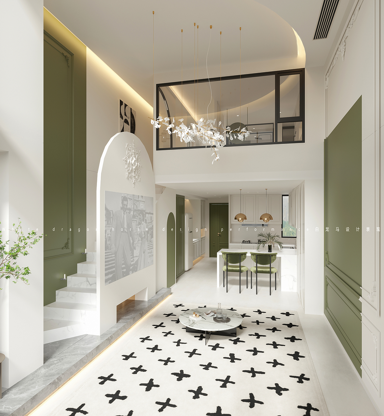 法式loft——白龙马效果图（图ZMzQwNTIxNTky） - 家装设计 - 站酷设计师效果图玲玲原创素材 - 站酷ZCOOL