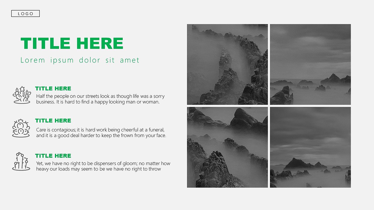 欧美商务风绿色自然工作汇报PPT