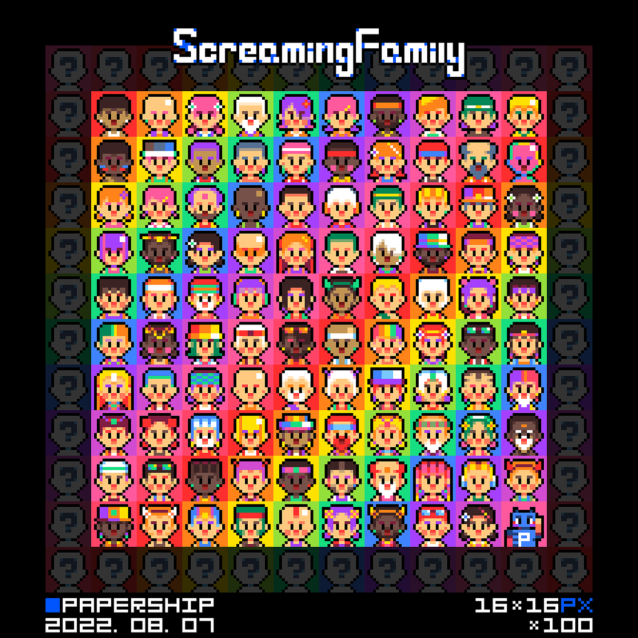 【纸船】像素画——Screaming Family尖叫家族系列头像（图ZMzExNDUwMzI0） - 像素画 - 站酷设计师纸船PAPERSHIP原创素材 - 站酷ZCOOL