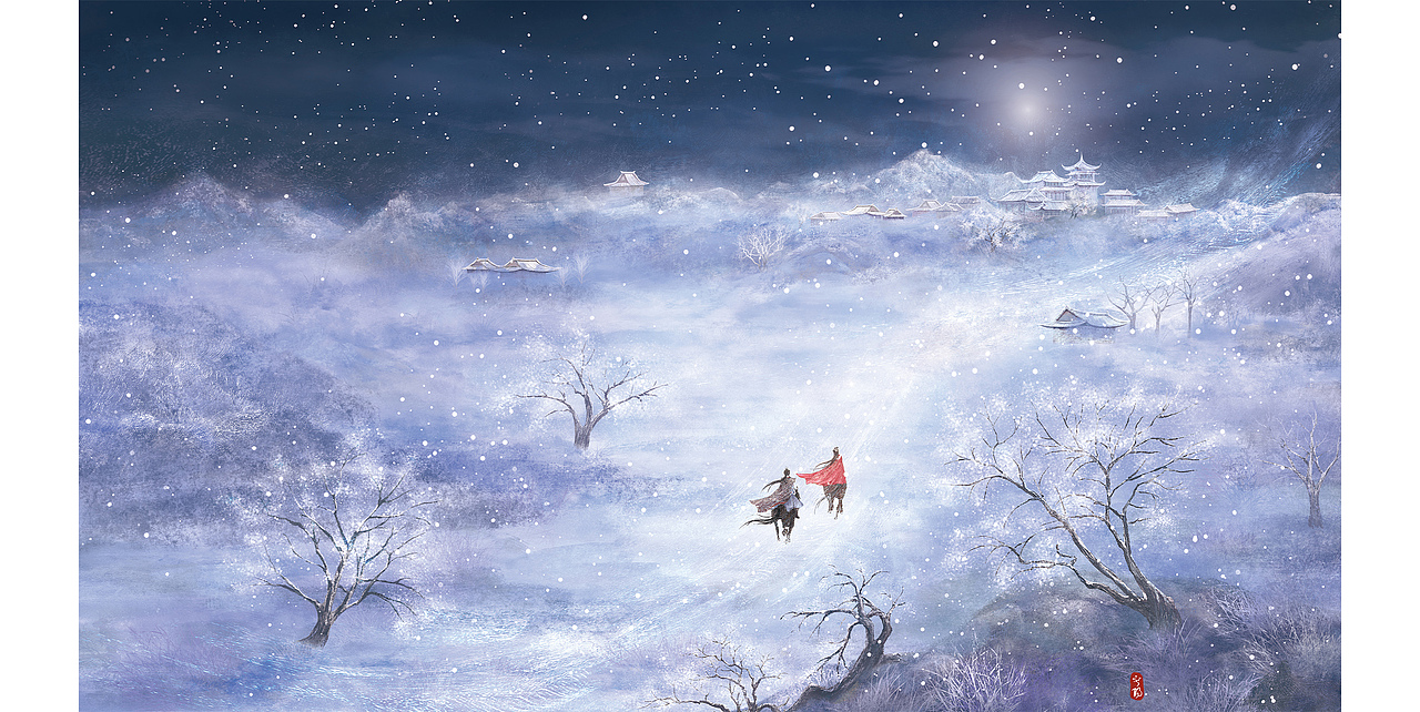 问雪归何处（图ZMzI1OTU5ODI0） - 商业插画 - 站酷设计师画画的寂阳JIYANG原创素材 - 站酷ZCOOL