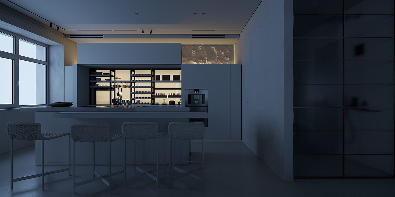 極簡的平層公寓