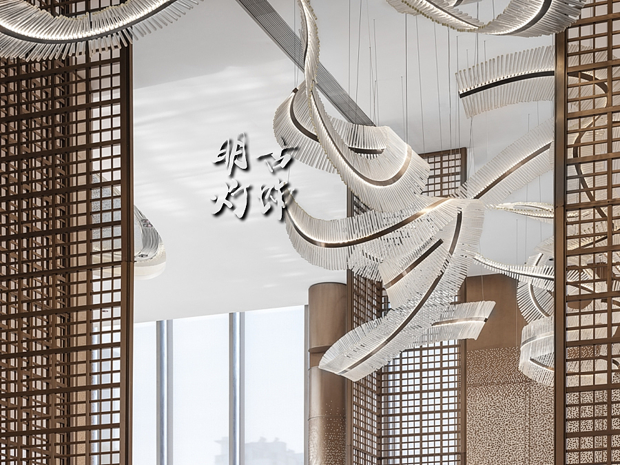 新款创意造型飘带吊灯定制