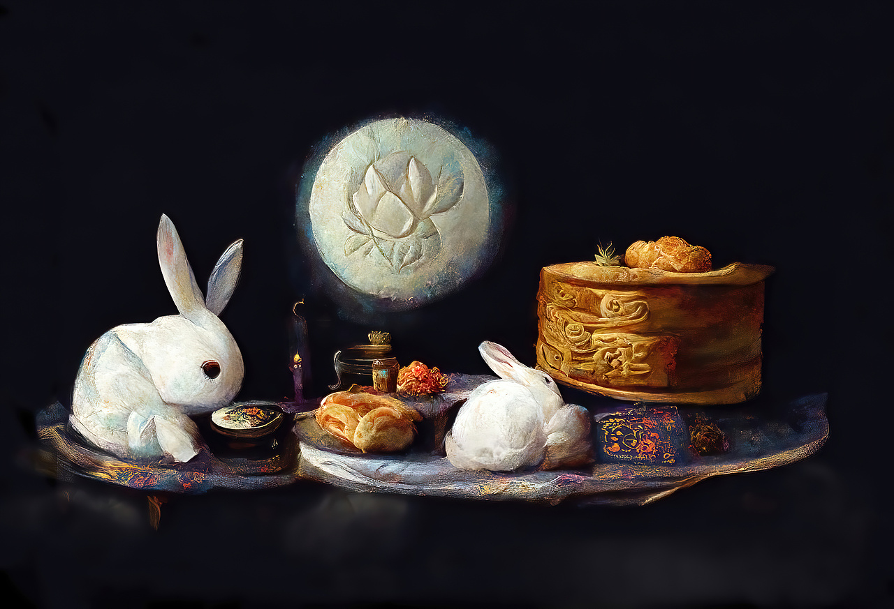 玉兔品月（图ZMzE0MDQ2NzI0） - 商业插画 - 站酷设计师与空原创素材 - 站酷ZCOOL