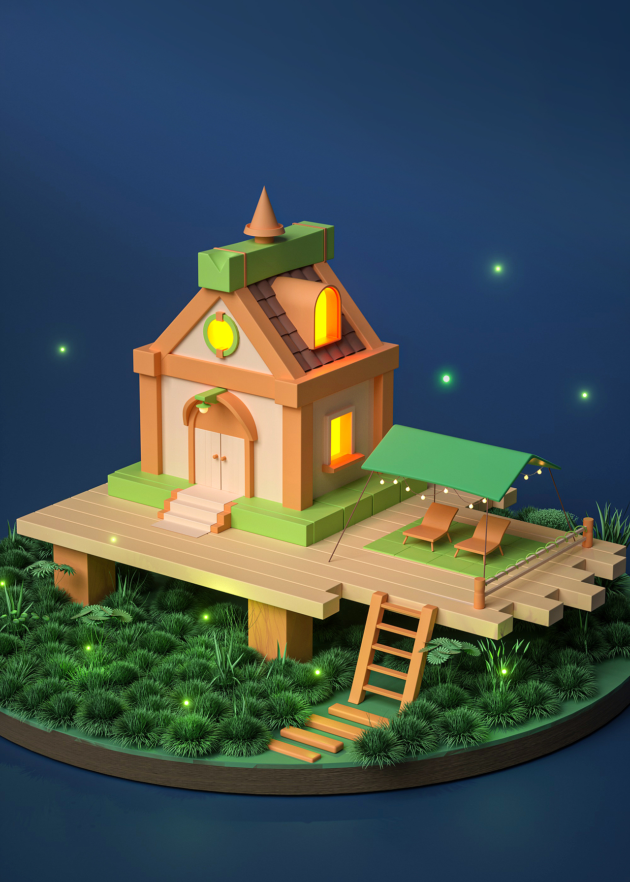 C4D小房子（圖ZMzA3MjI3Mzky） - 建筑/空間 - 站酷設計師sadie邵原創(chuàng)素材 - 站酷ZCOOL