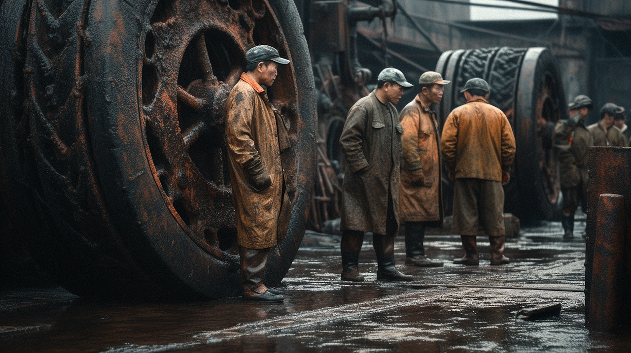 80年代北方中国的石油工人