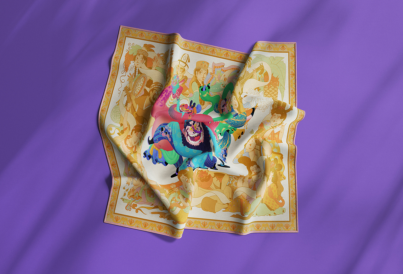 "醉胡腾“丝绸漫游记（图ZMzU3MzMzNTY4） - 新锐潮流插画 - 站酷设计师插画师春雨原创素材 - 站酷ZCOOL