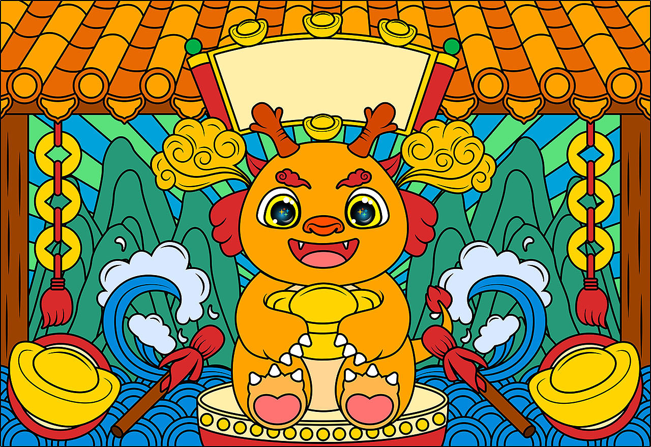 龙年国朝插画（图ZMzQ5NzQ1OTgw） - 商业插画 - 站酷设计师hm_m原创素材 - 站酷ZCOOL
